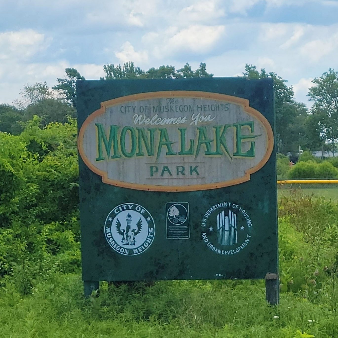 City of Muskegon Heights Mona Lake Park welcome sign