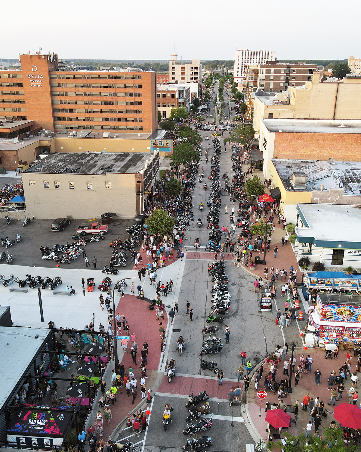 Bike Time Muskegon motorcycle rally on Rebel Road - one of the largest annual events on Muskegon Lake